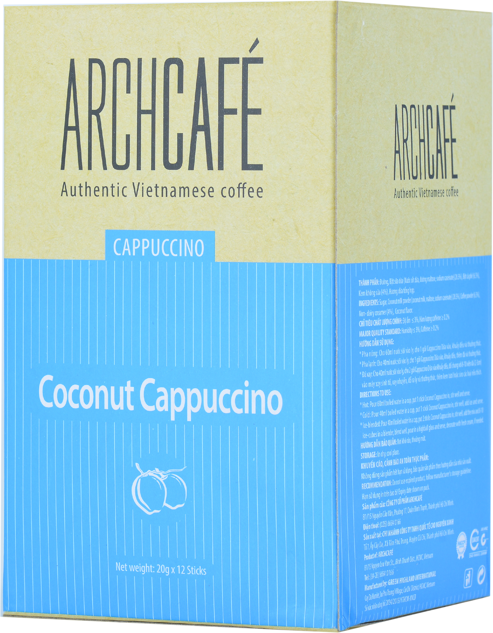 Coconut Cappuccino NesCafé Coffee Drink, Box of 200g - Hien Thao Shop